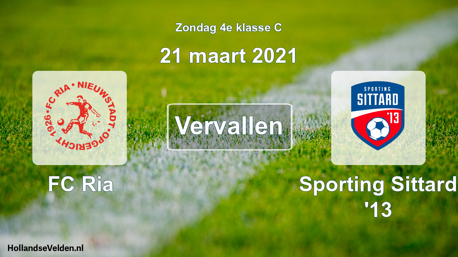 Scheduled Match: FC Ria - Sporting Sittard '13 (21 March 2021)