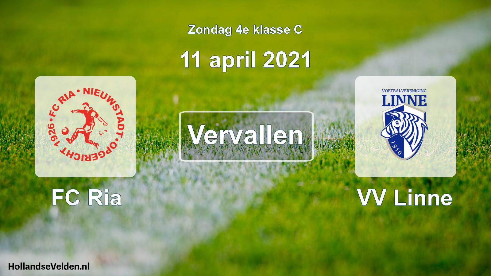Scheduled Match: FC Ria - VV Linne (11 April 2021)