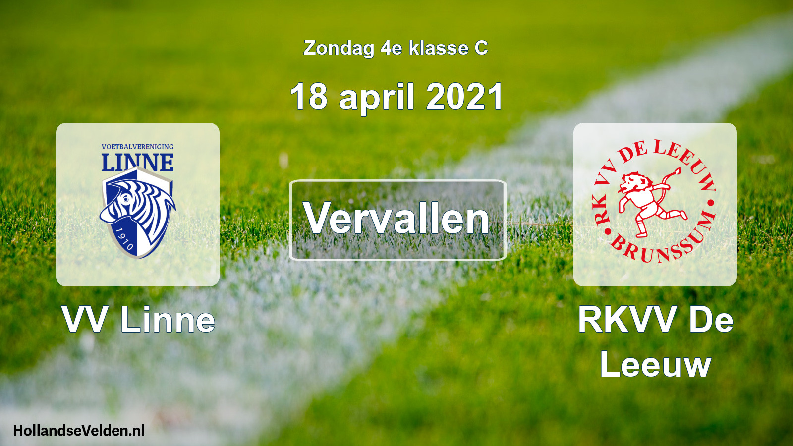 Scheduled Match: VV Linne - RKVV De Leeuw (18 April 2021)