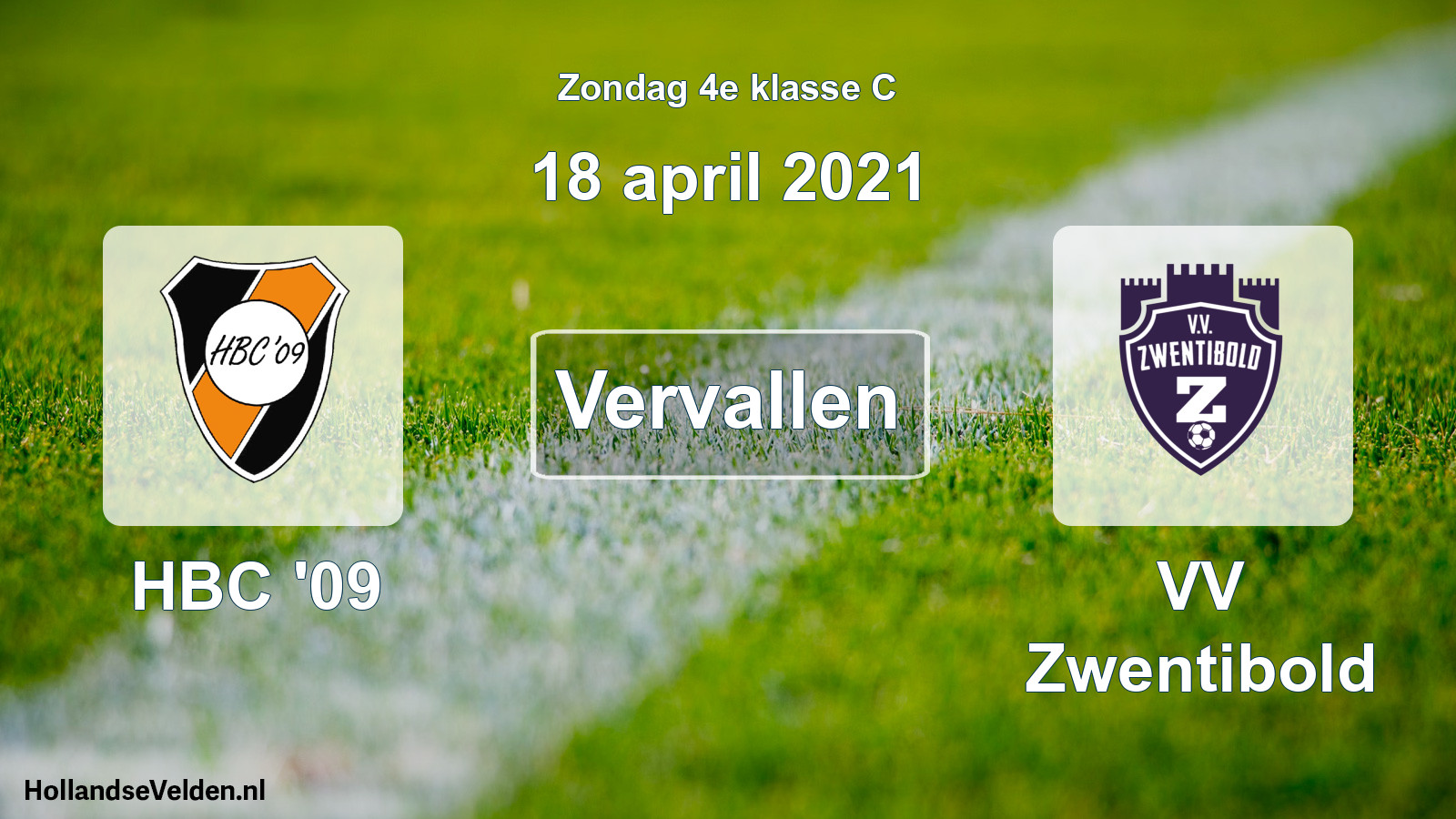 Scheduled Match: HBC '09 - VV Zwentibold (18 April 2021)