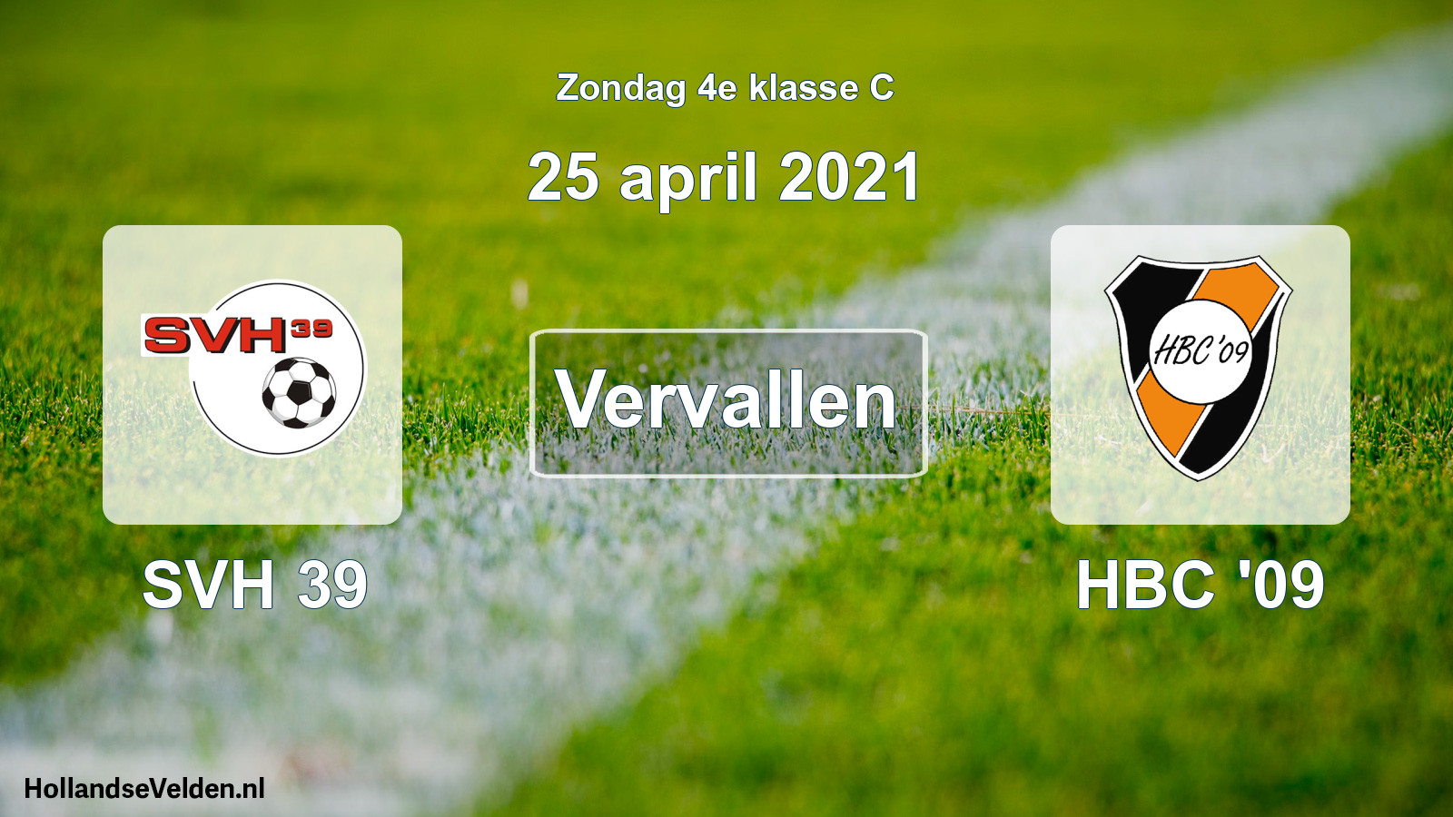 Scheduled Match: SVH 39 - HBC '09 (25 April 2021)