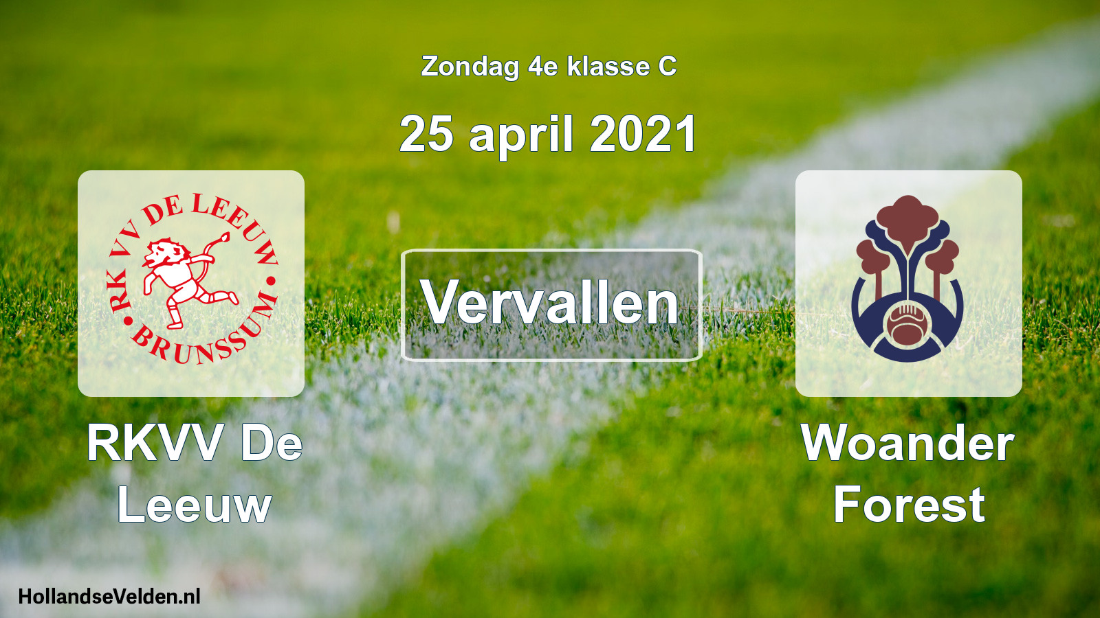 Scheduled Match: RKVV De Leeuw - Woander Forest (25 April 2021)