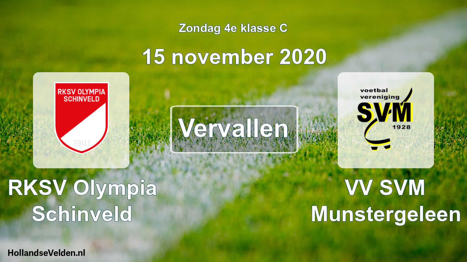 Scheduled Match: RKSV Olympia Schinveld - VV SVM Munstergeleen (15 November 2020)
