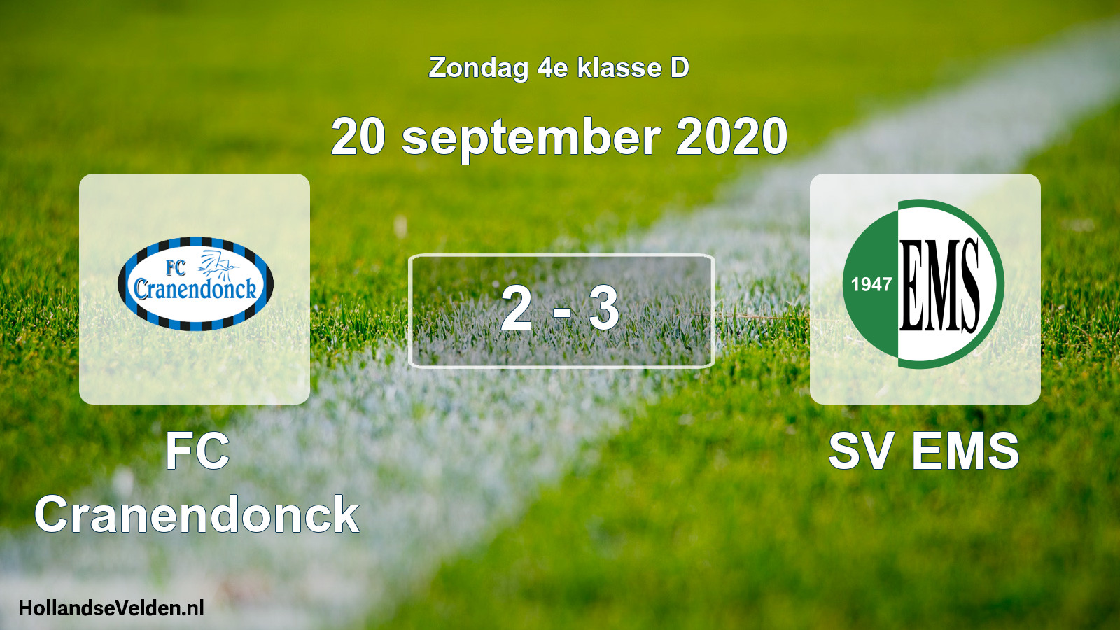 Total number of matches played: FC Cranendonck - SV EMS 2 - 3 (20 September 2020)