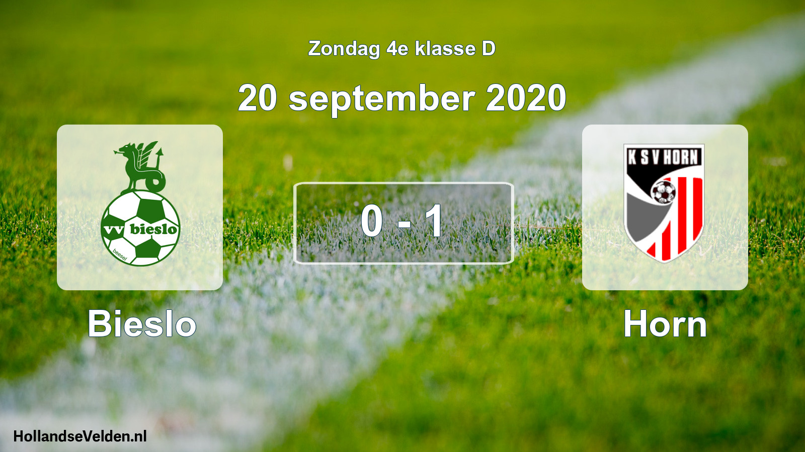 Total number of matches played: Bieslo - Horn 0 - 1 (20 September 2020)