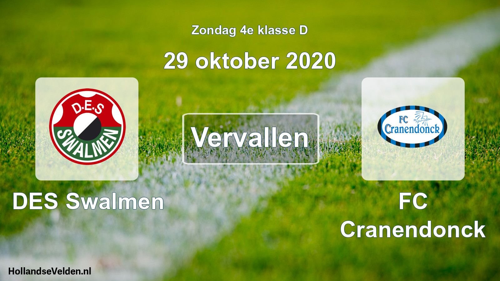Scheduled Match: DES Swalmen - FC Cranendonck (29 October 2020)