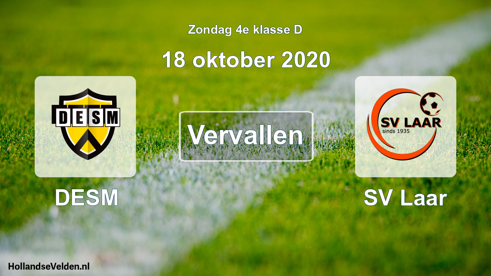 Scheduled Match: DESM - SV Laar (18 October 2020)
