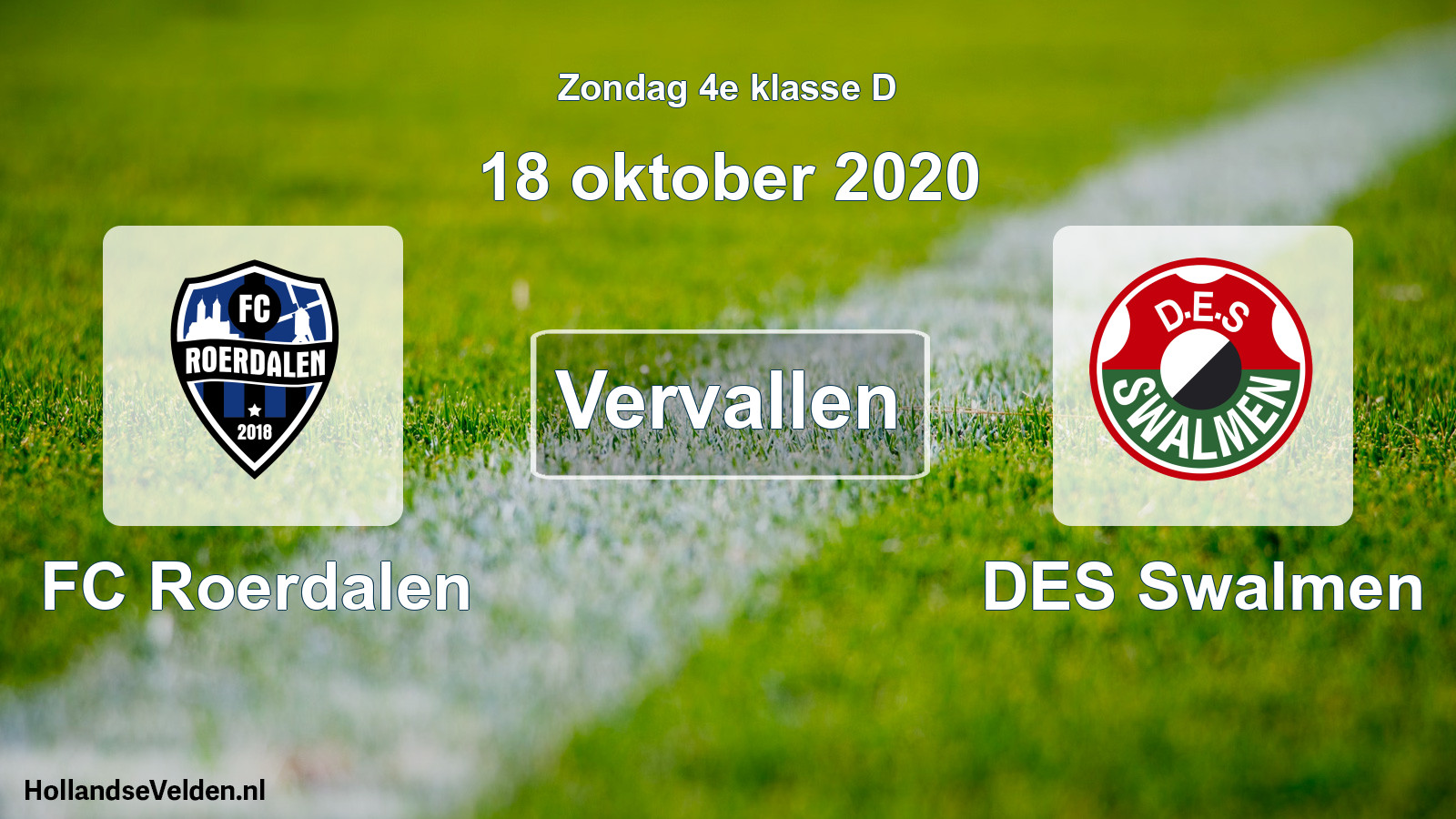 Scheduled Match: FC Roerdalen - DES Swalmen (18 October 2020)
