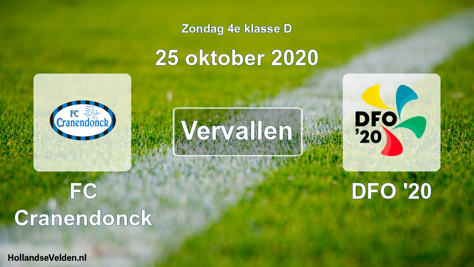 Scheduled Match: FC Cranendonck - DFO '20 (25 October 2020)