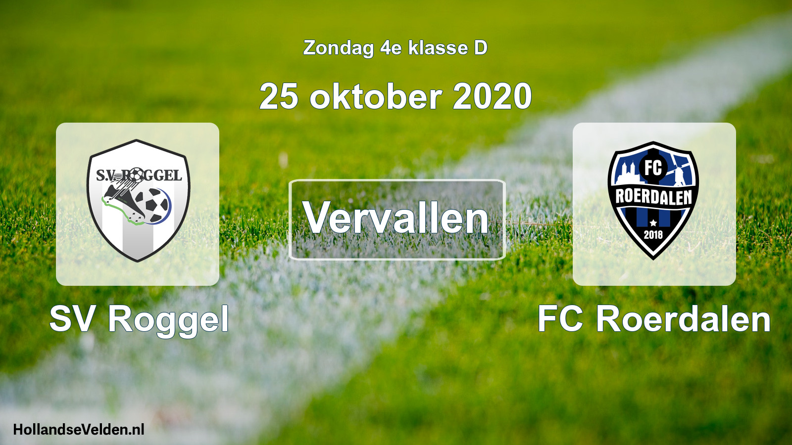 Scheduled Match: SV Roggel - FC Roerdalen (25 October 2020)