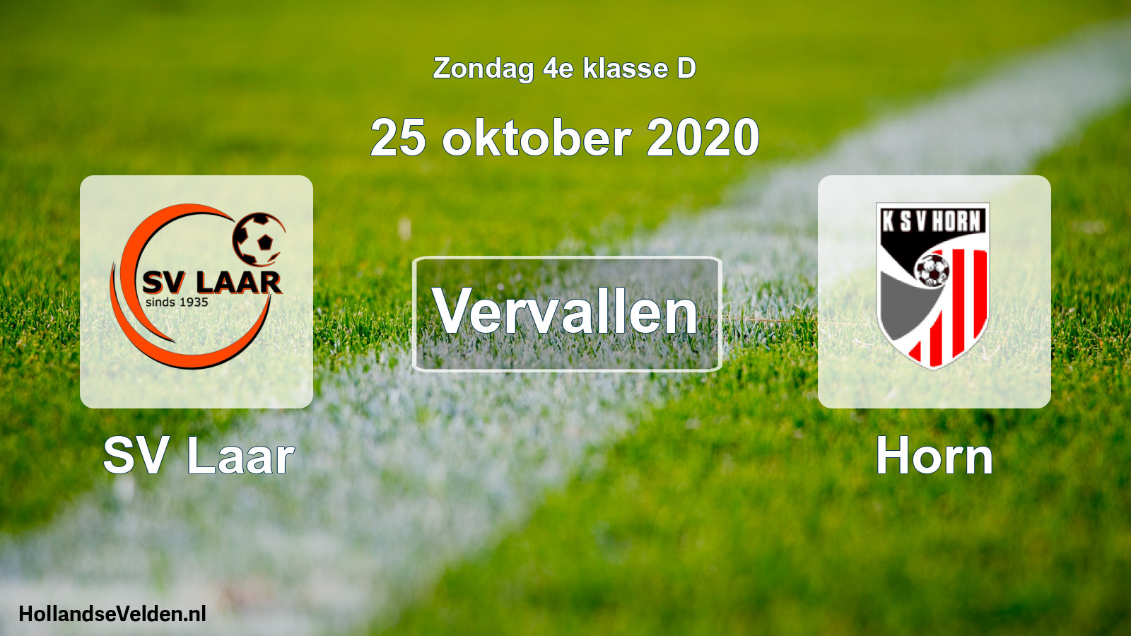 Scheduled Match: SV Laar - Horn (25 October 2020)