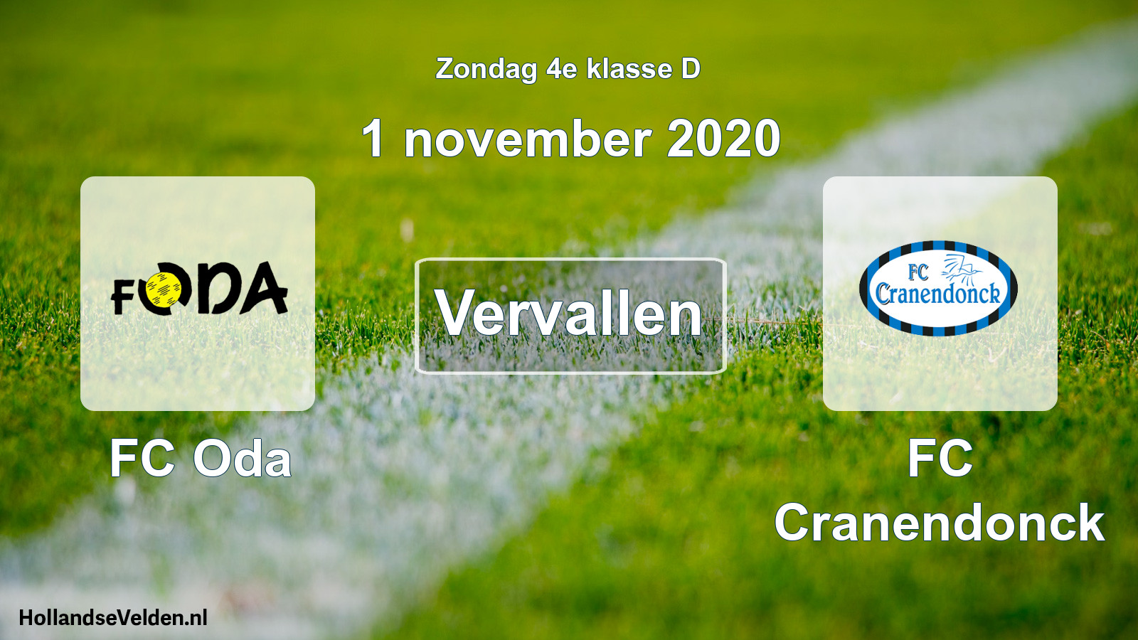 Scheduled Match: FC Oda - FC Cranendonck (1 November 2020)