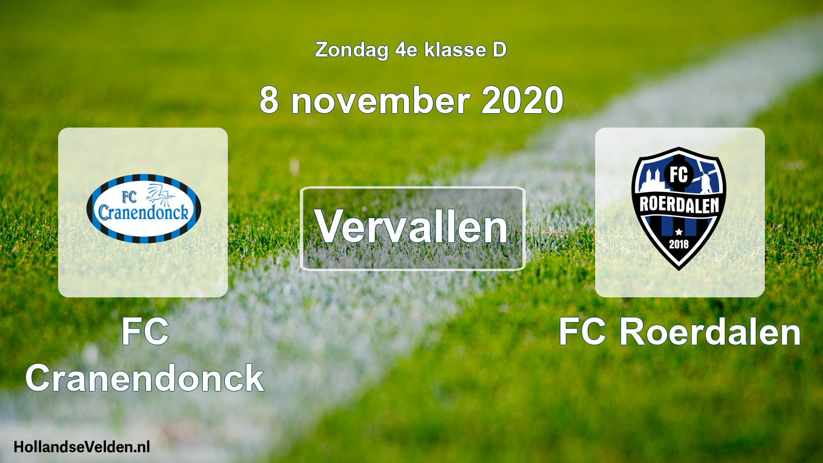 Scheduled Match: FC Cranendonck - FC Roerdalen (8 November 2020)
