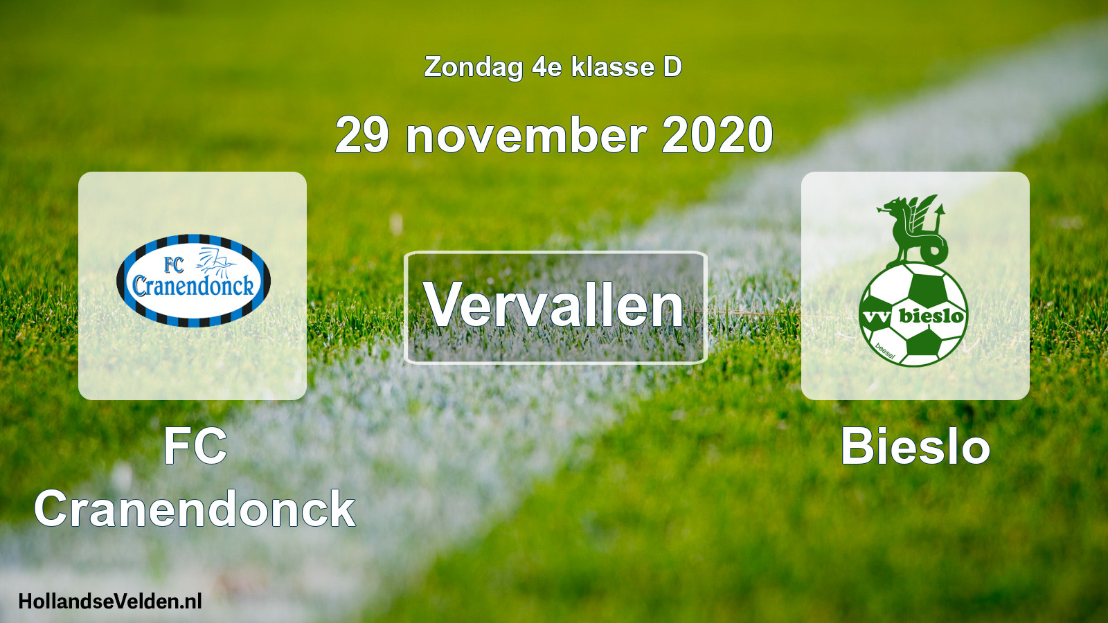 Scheduled Match: FC Cranendonck - Bieslo (29 November 2020)