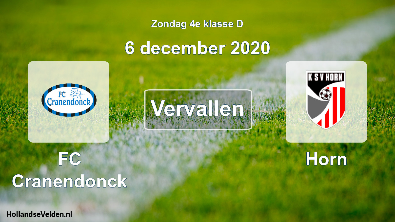 Scheduled Match: FC Cranendonck - Horn (6 December 2020)