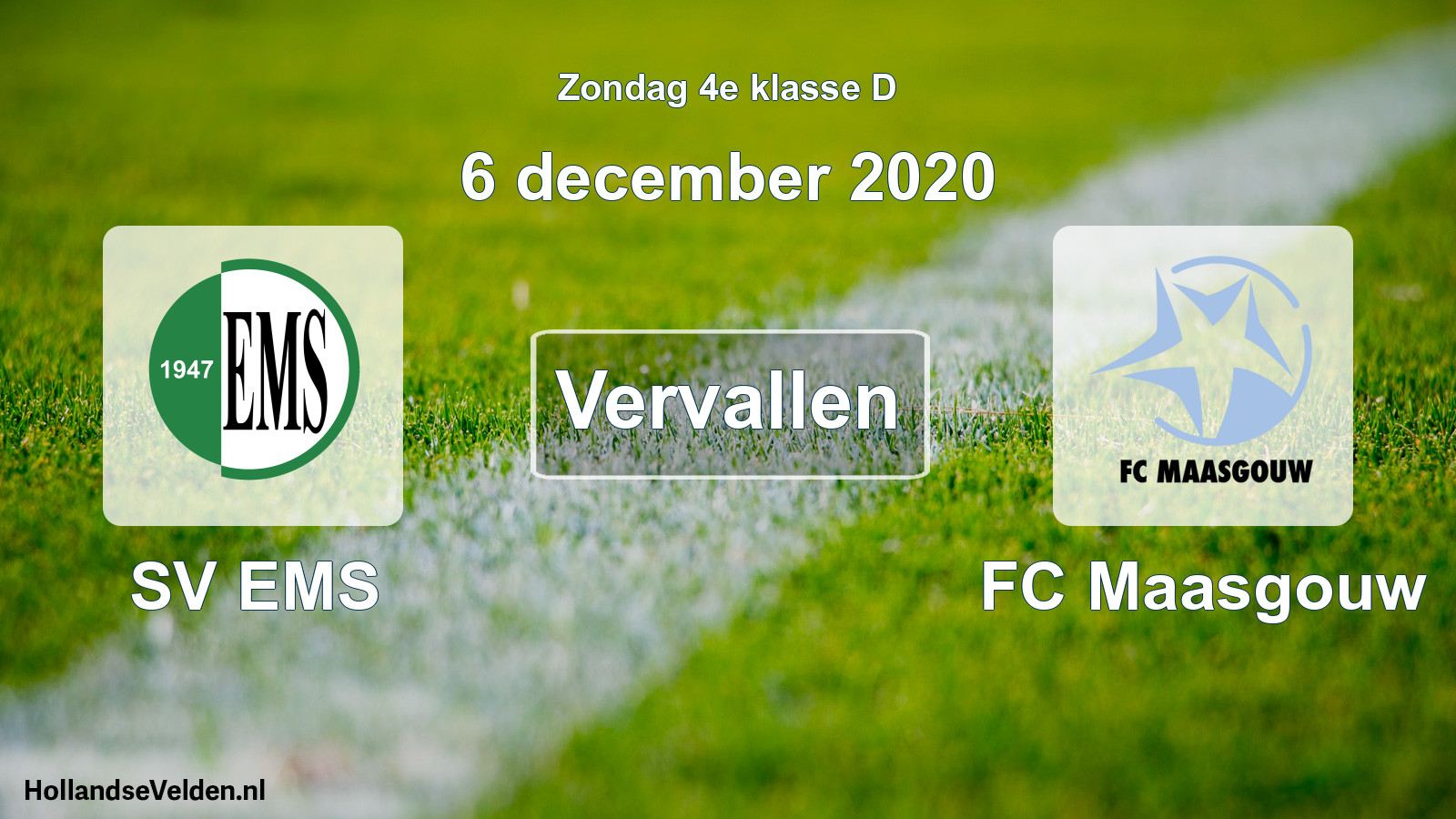 Scheduled Match: SV EMS - FC Maasgouw (6 December 2020)