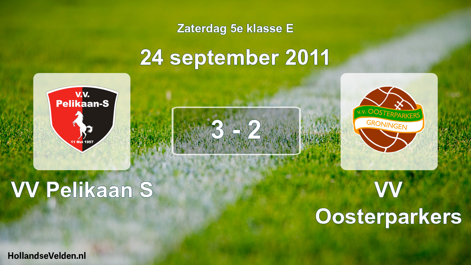 Total number of matches played: VV Pelikaan S - VV Oosterparkers 3 - 2 (24 September 2011)