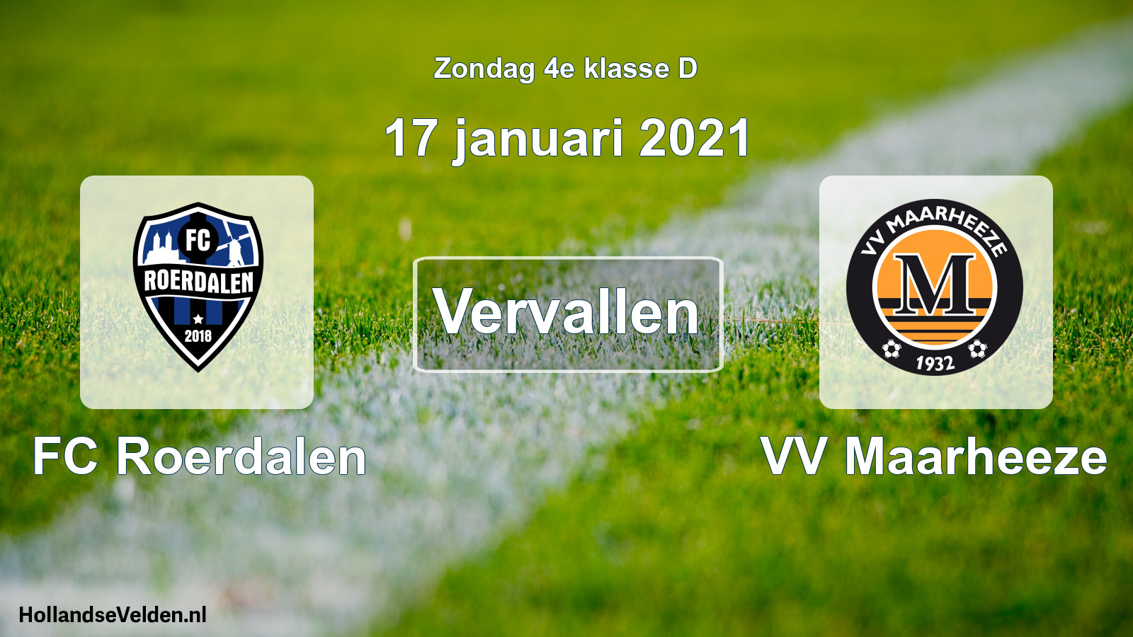 Scheduled Match: FC Roerdalen - VV Maarheeze (17 January 2021)