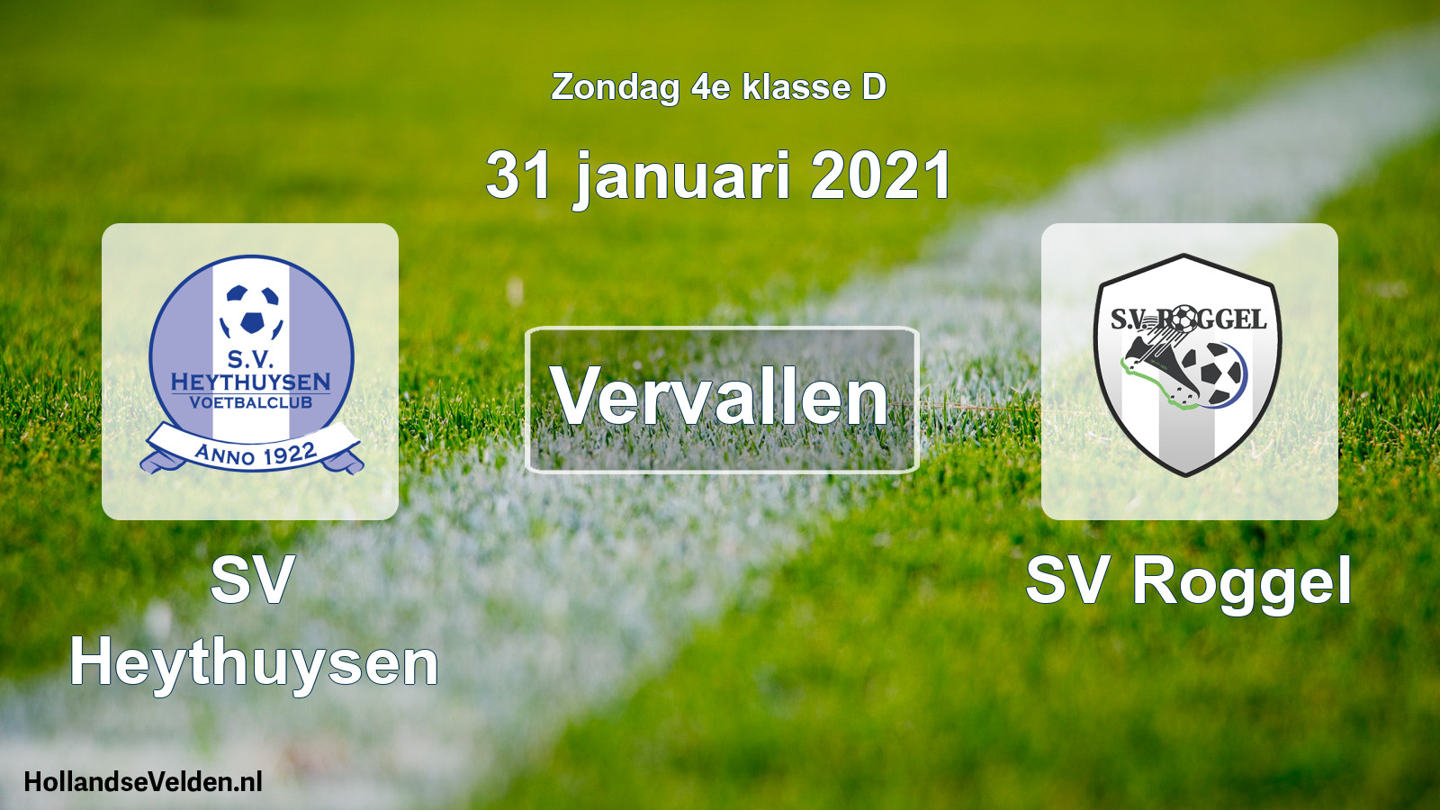 Scheduled Match: Heythuysen - SV Roggel (31 January 2021)