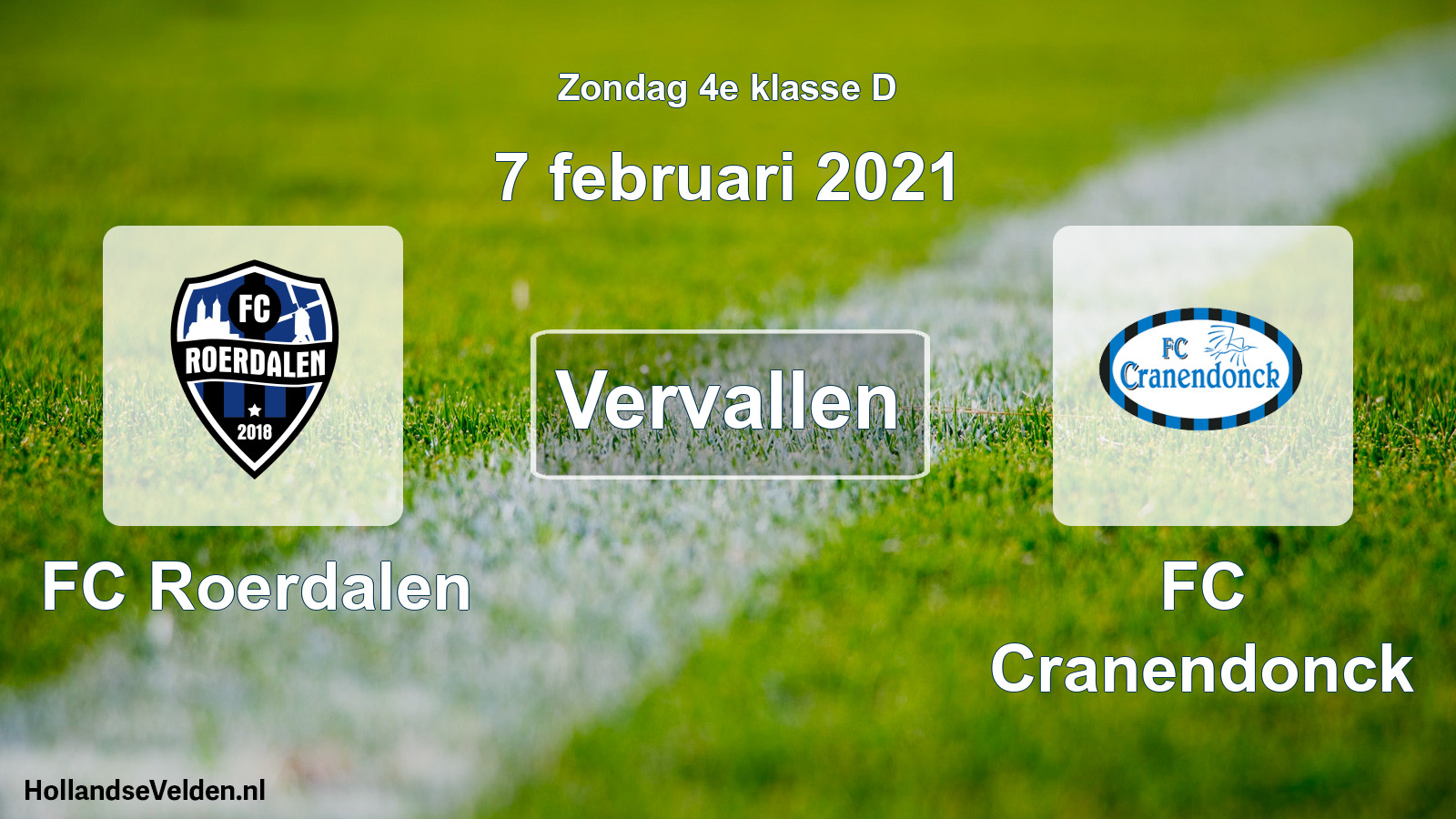 Scheduled Match: FC Roerdalen - FC Cranendonck (7 February 2021)