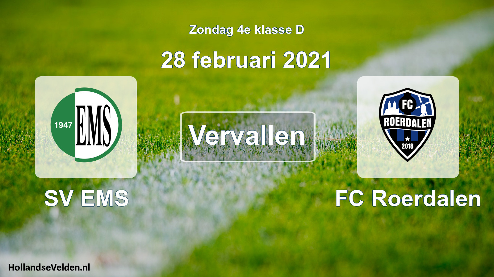 Scheduled Match: SV EMS - FC Roerdalen (28 February 2021)