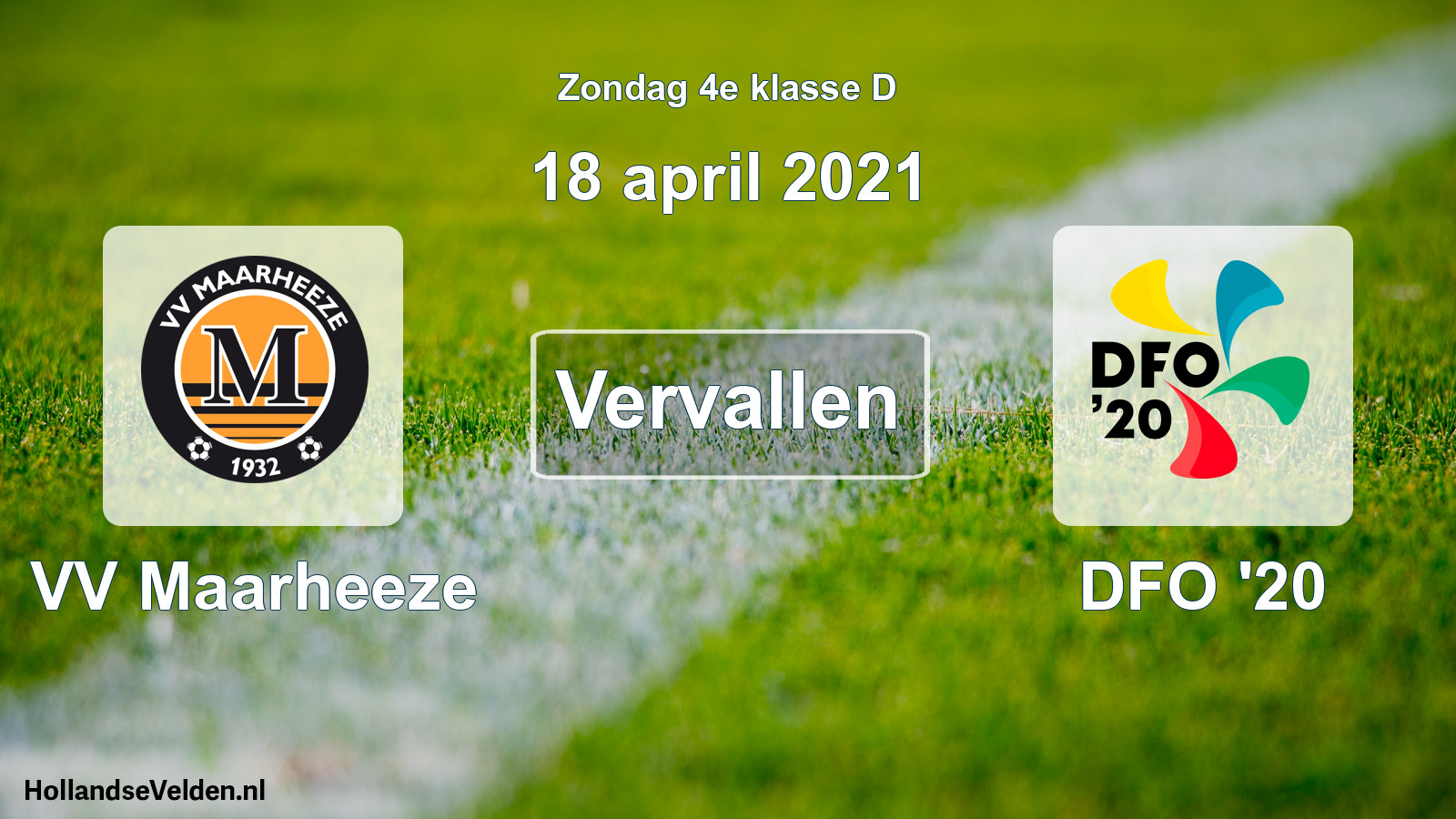 Scheduled Match: VV Maarheeze - DFO '20 (18 April 2021)