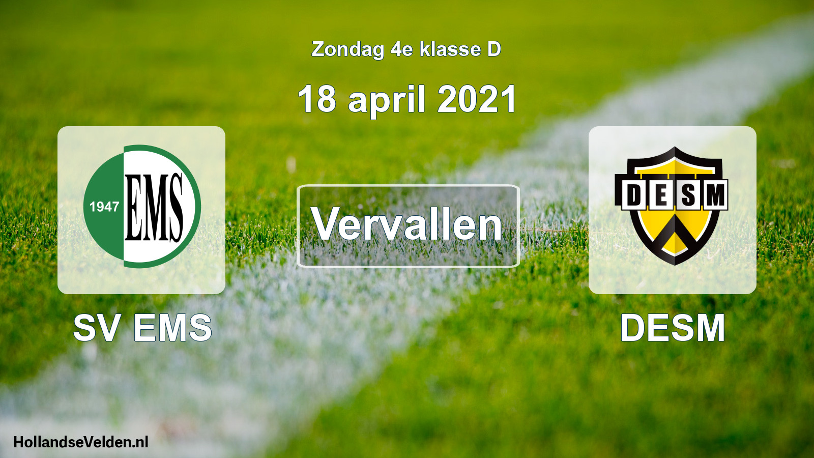Scheduled Match: SV EMS - DESM (18 April 2021)