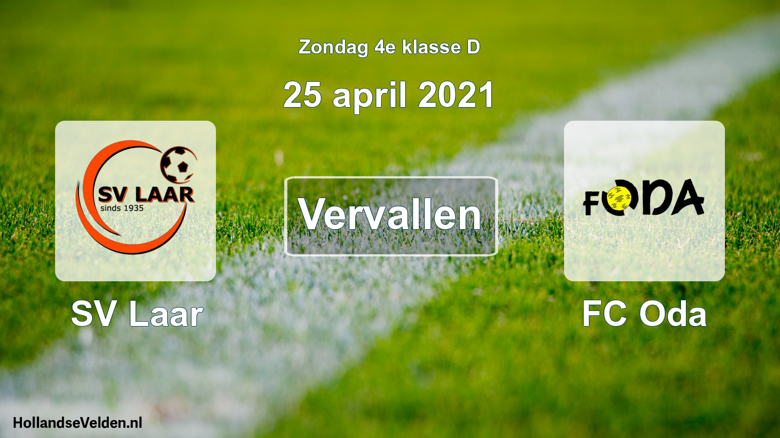 Scheduled Match: SV Laar - FC Oda (25 April 2021)