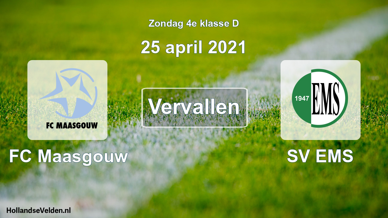 Scheduled Match: FC Maasgouw - SV EMS (25 April 2021)