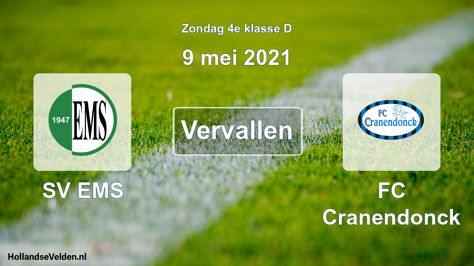 Scheduled Match: SV EMS - FC Cranendonck (9 May 2021)
