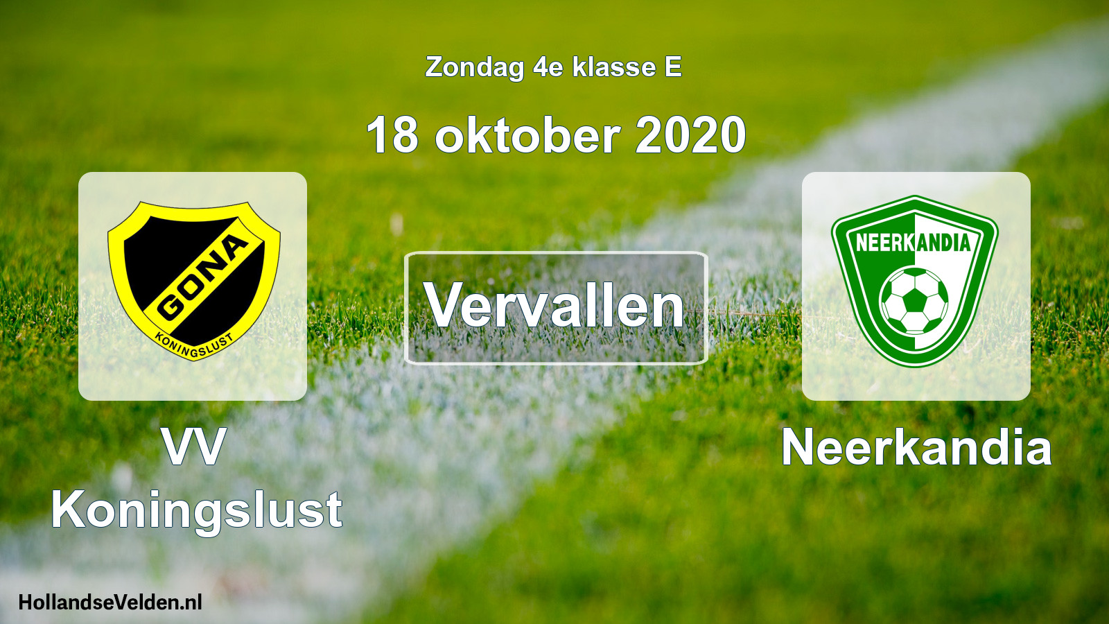 Scheduled Match: VV Koningslust - Neerkandia (18 October 2020)