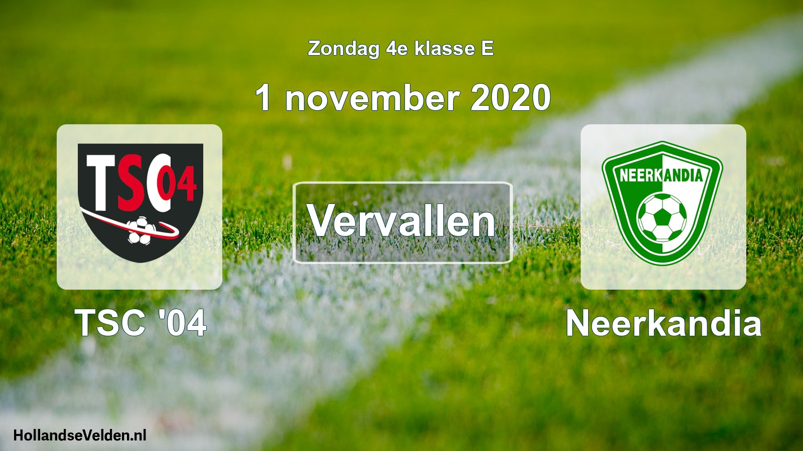 Scheduled Match: TSC '04 - Neerkandia (1 November 2020)