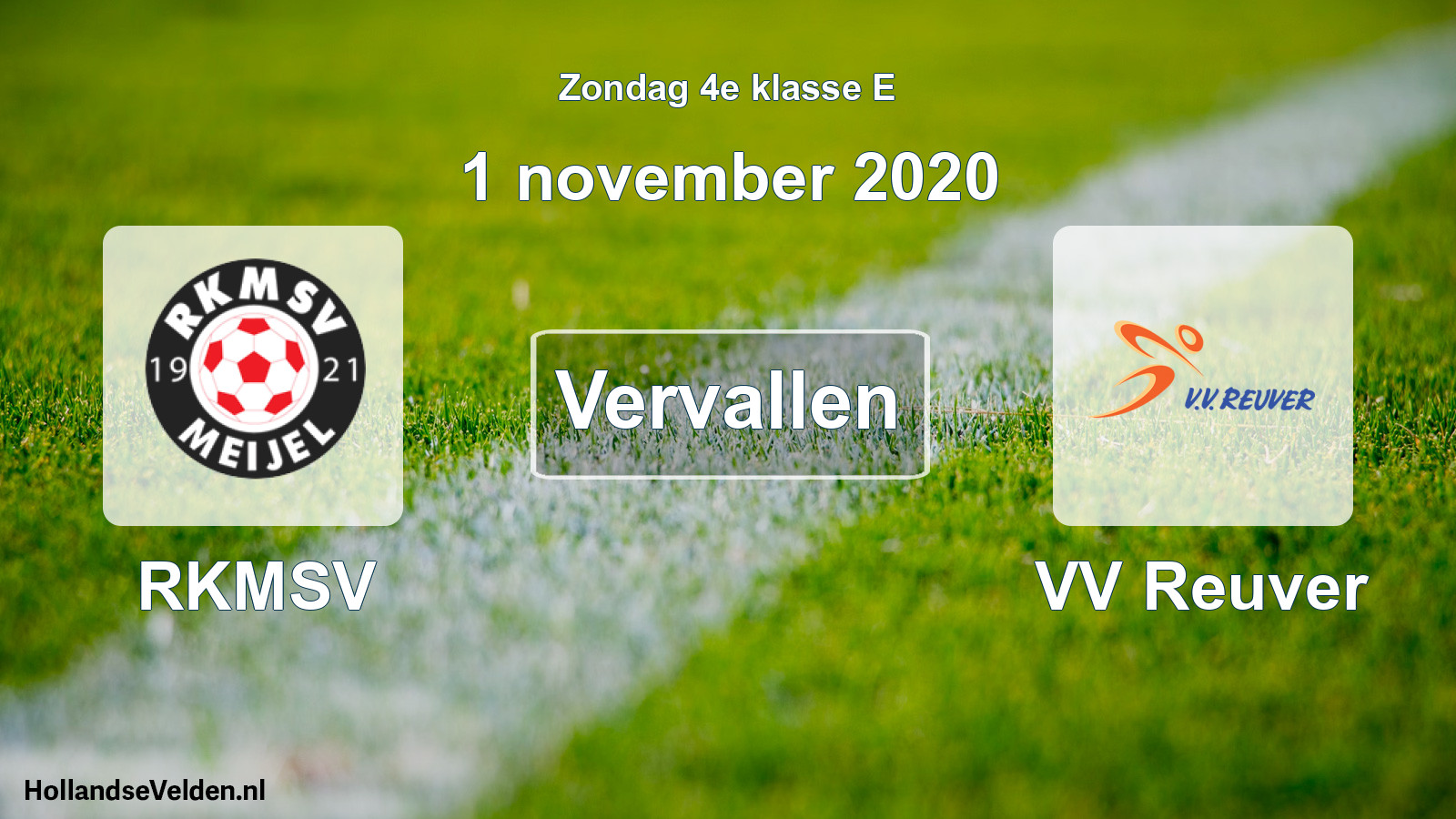 Scheduled Match: RKMSV - VV Reuver (1 November 2020)