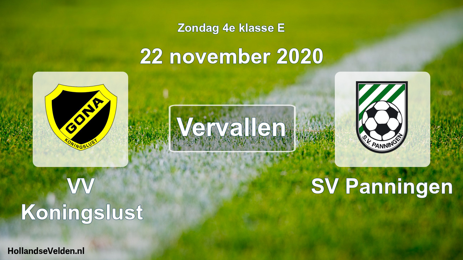 Scheduled Match: VV Koningslust - SV Panningen (22 November 2020)
