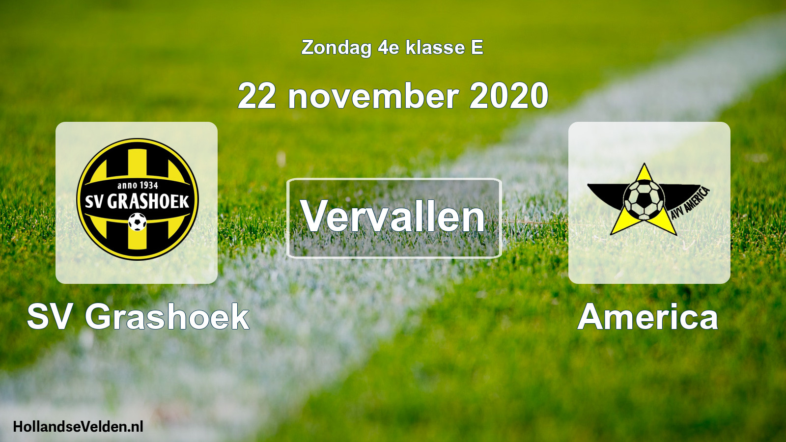 Scheduled Match: SV Grashoek - America (22 November 2020)