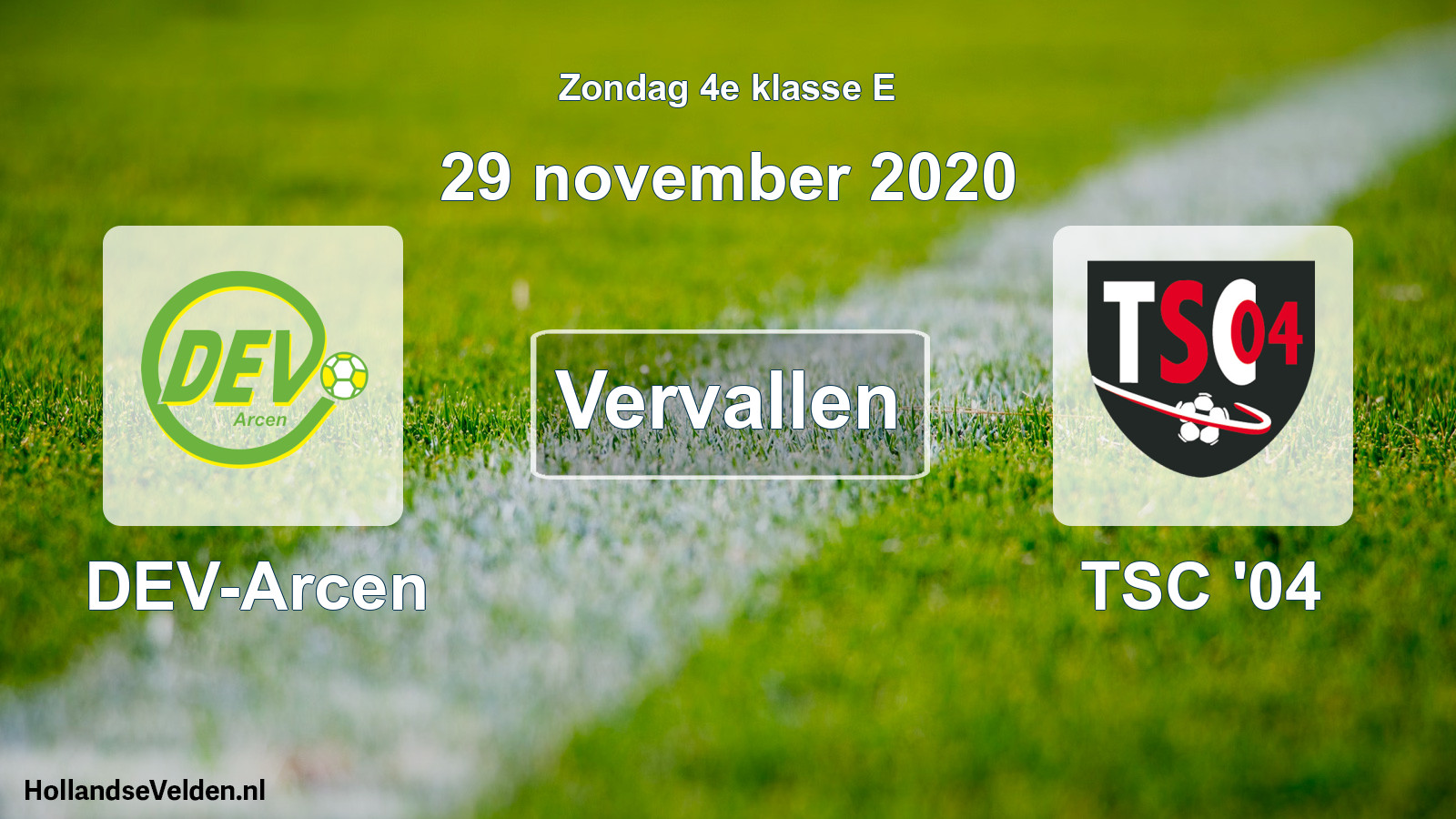 Scheduled Match: DEV-Arcen - TSC '04 (29 November 2020)