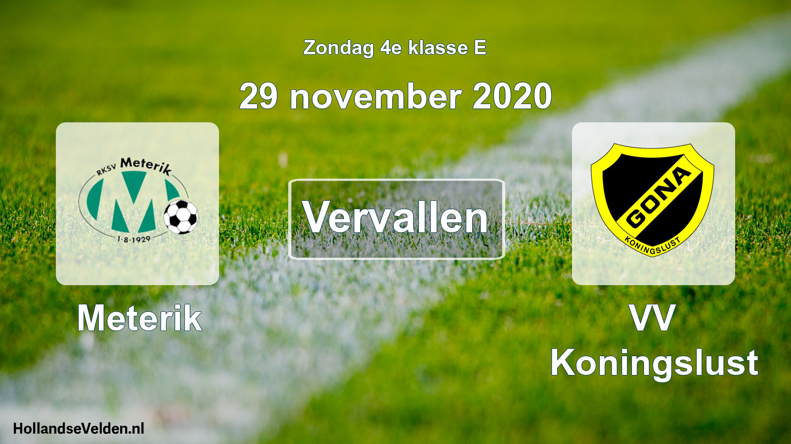 Scheduled Match: Meterik - VV Koningslust (29 November 2020)