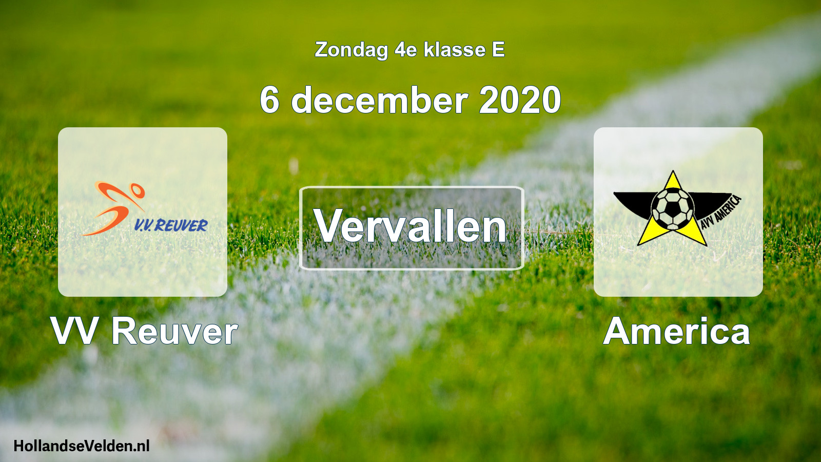Scheduled Match: VV Reuver - America (6 December 2020)
