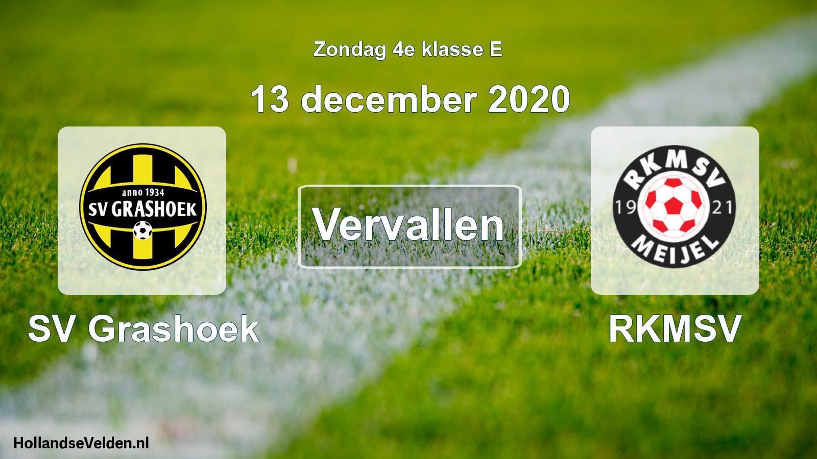 Scheduled Match: SV Grashoek - RKMSV (13 December 2020)