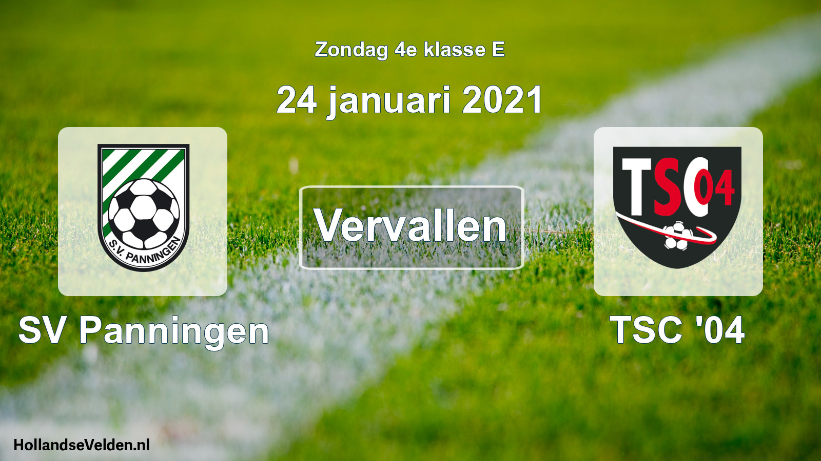 Scheduled Match: SV Panningen - TSC '04 (24 January 2021)