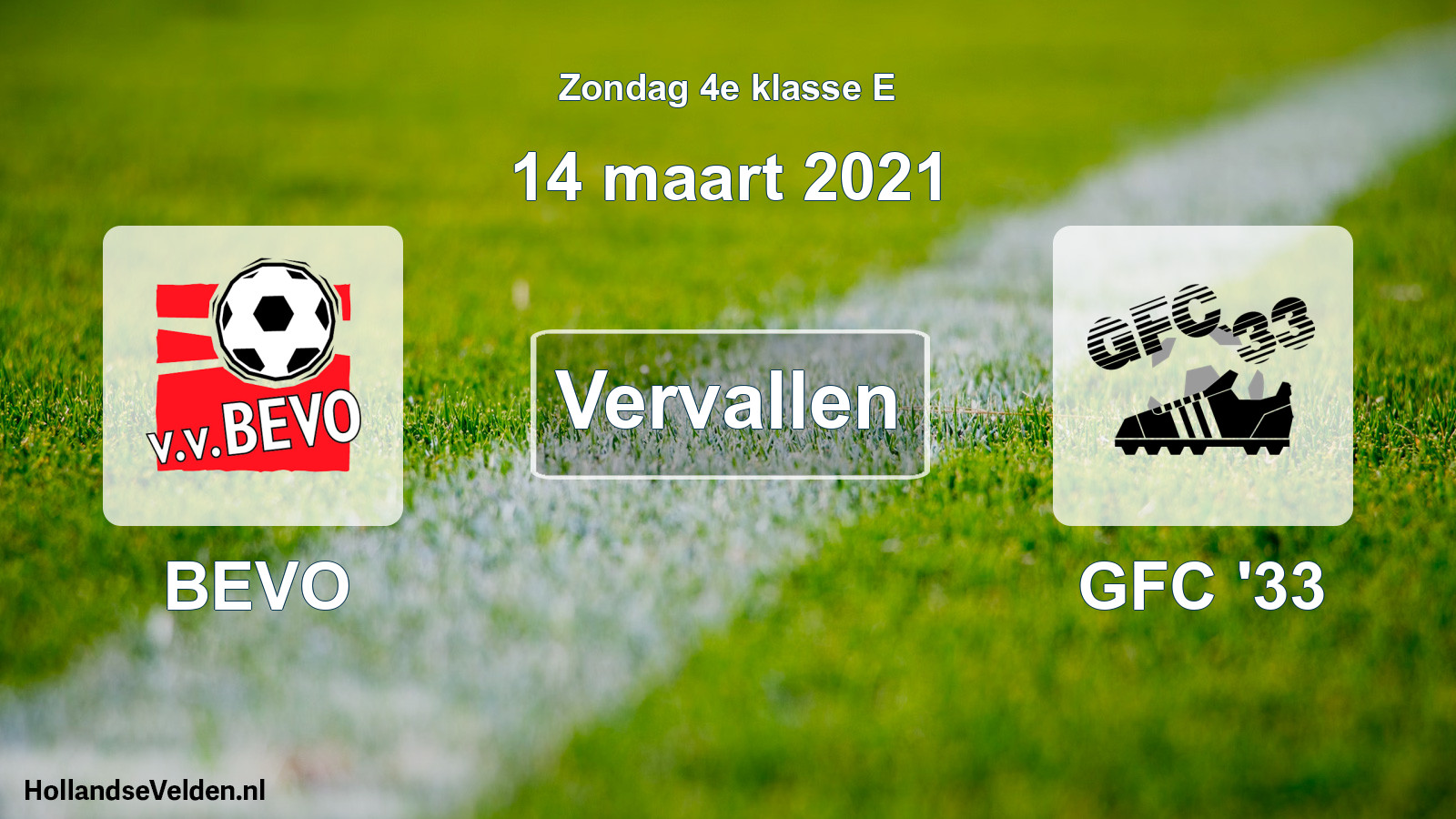 Scheduled Match: BEVO - GFC '33 (14 March 2021)