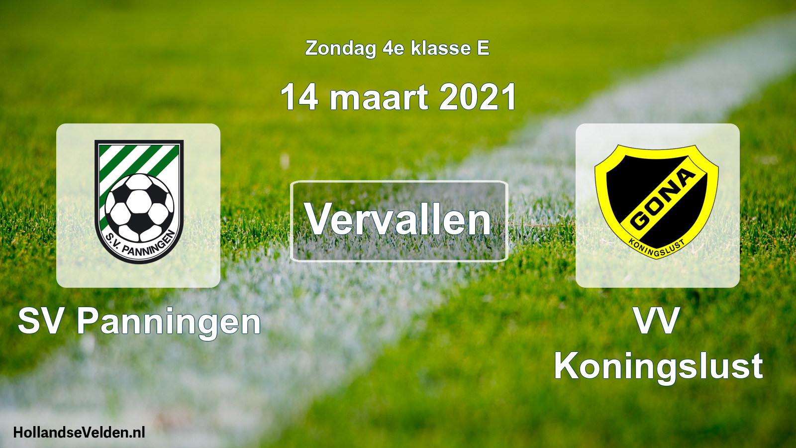 Scheduled Match: SV Panningen - VV Koningslust (14 March 2021)