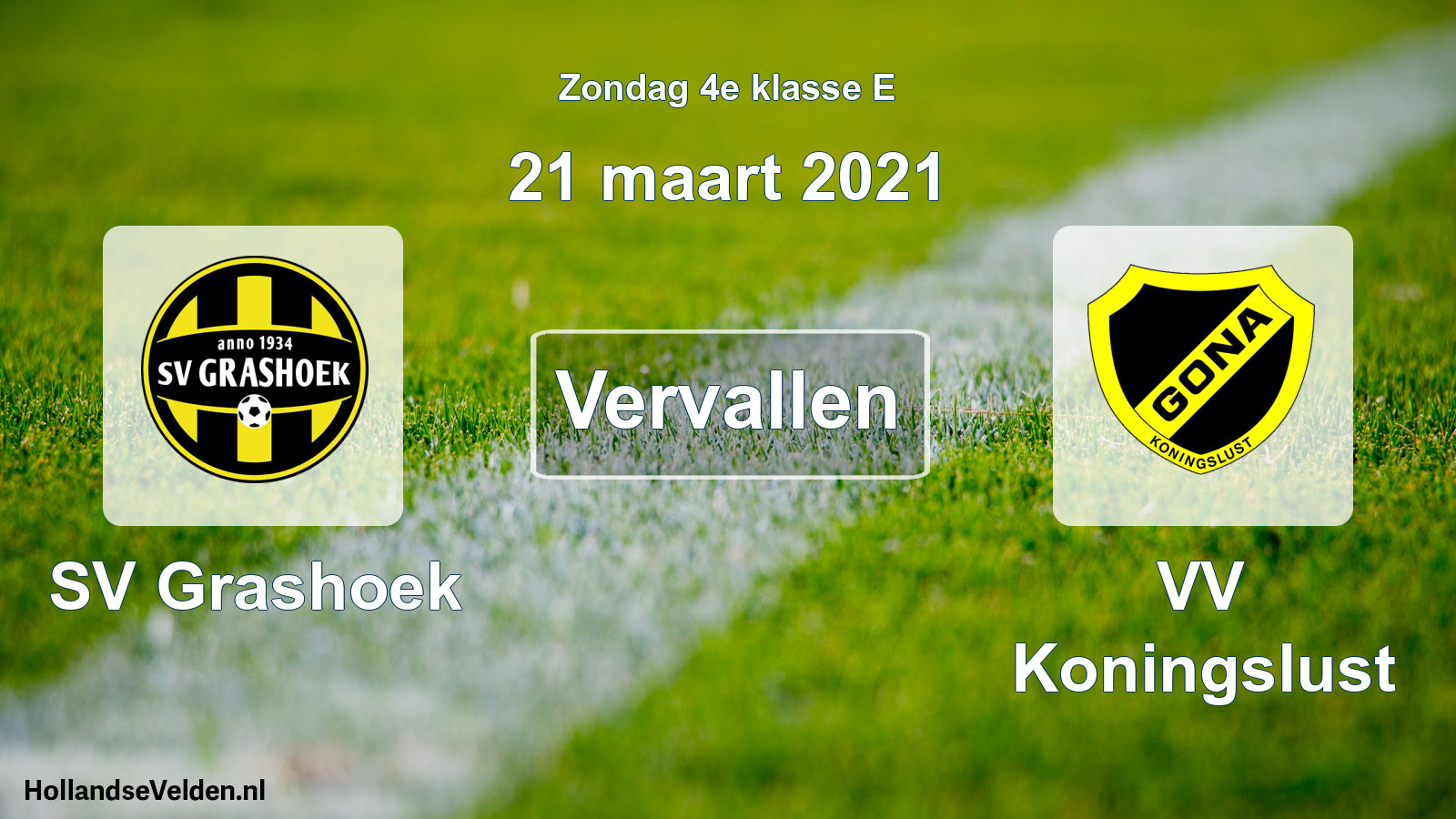 Scheduled Match: SV Grashoek - VV Koningslust (21 March 2021)