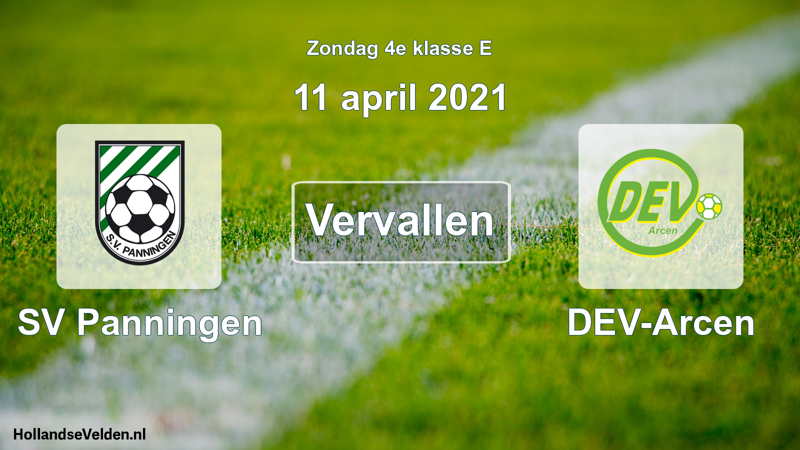 Scheduled Match: SV Panningen - DEV-Arcen (11 April 2021)