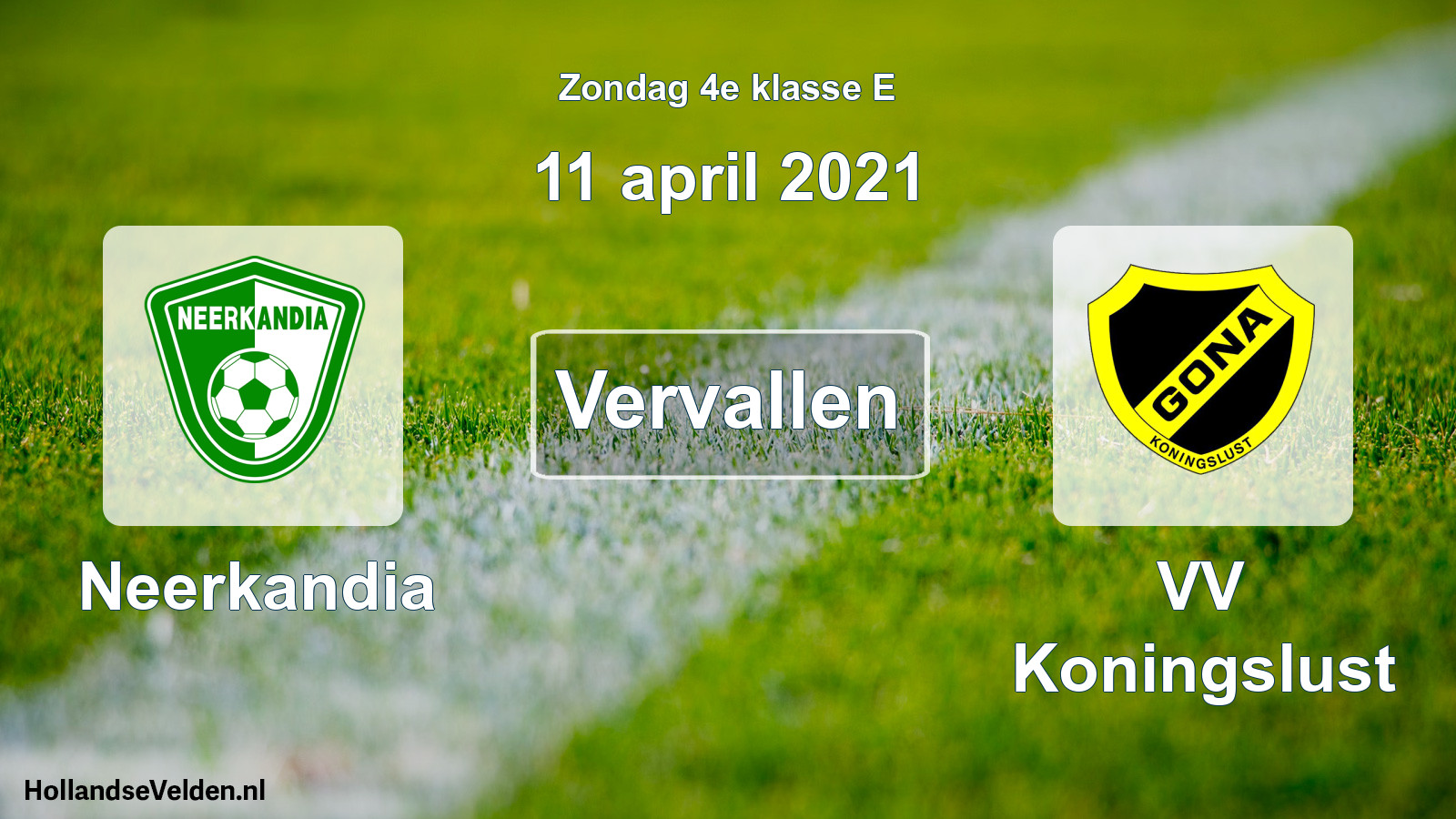 Scheduled Match: Neerkandia - VV Koningslust (11 April 2021)