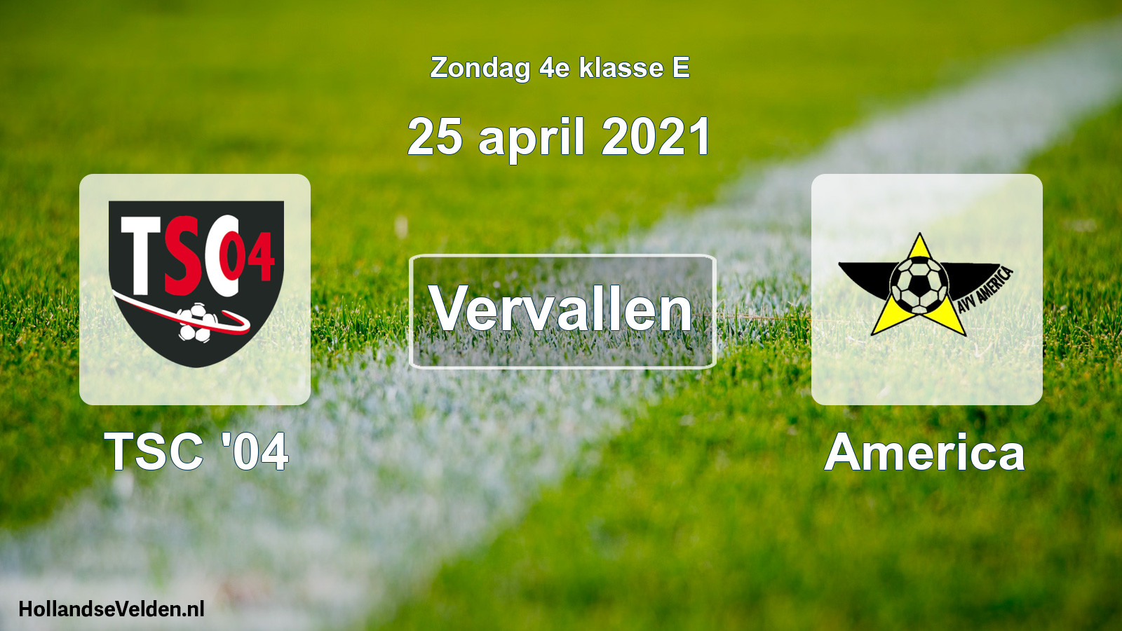 Scheduled Match: TSC '04 - America (25 April 2021)