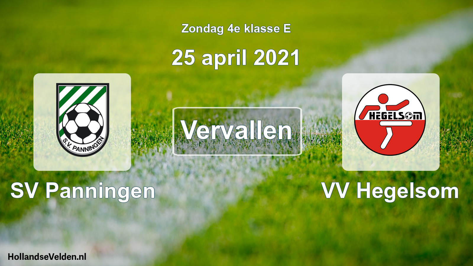 Scheduled Match: SV Panningen - VV Hegelsom (25 April 2021)