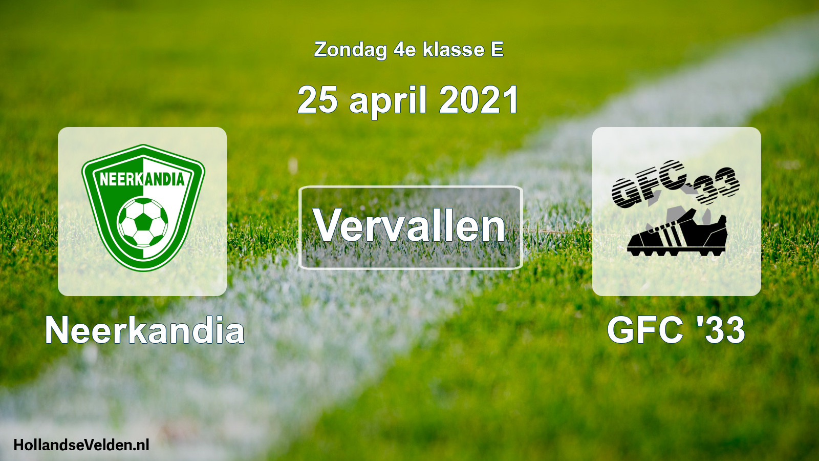 Scheduled Match: Neerkandia - GFC '33 (25 April 2021)