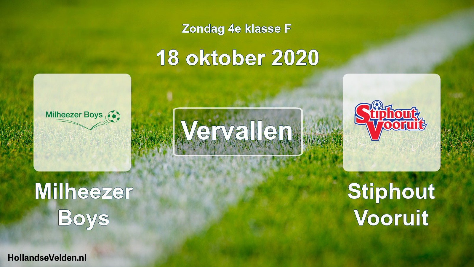 Scheduled Match: Milheezer Boys - Stiphout Vooruit (18 October 2020)