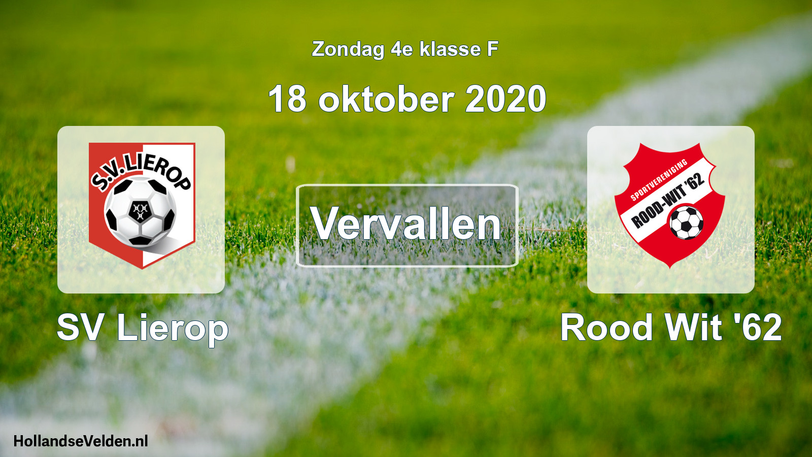Scheduled Match: SV Lierop - Rood Wit '62 (18 October 2020)